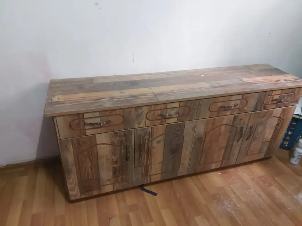 Wooden Sideboard with Drawers and Cabinets
