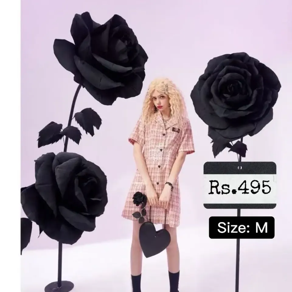 Robe chemise karo roz klere ki briye