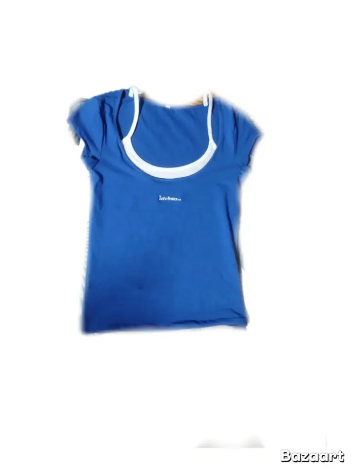 Blue T-shirt with White Trim