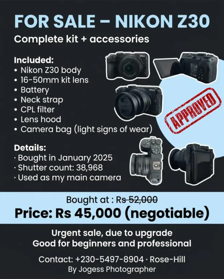 Kit Nikon Z30 + Accessoires