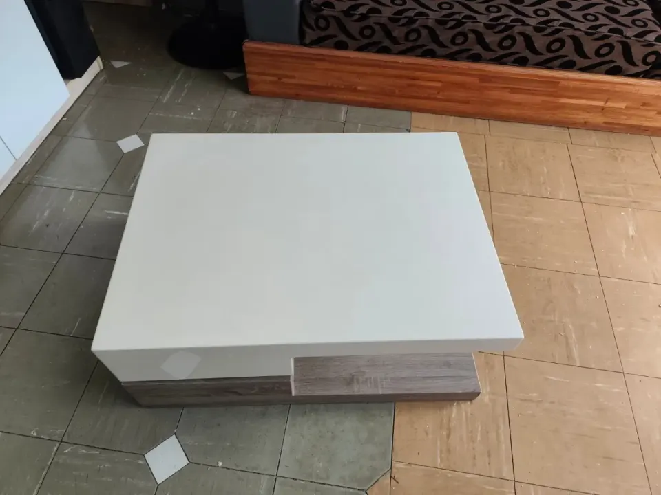 Modern White and Wood Coffee Table