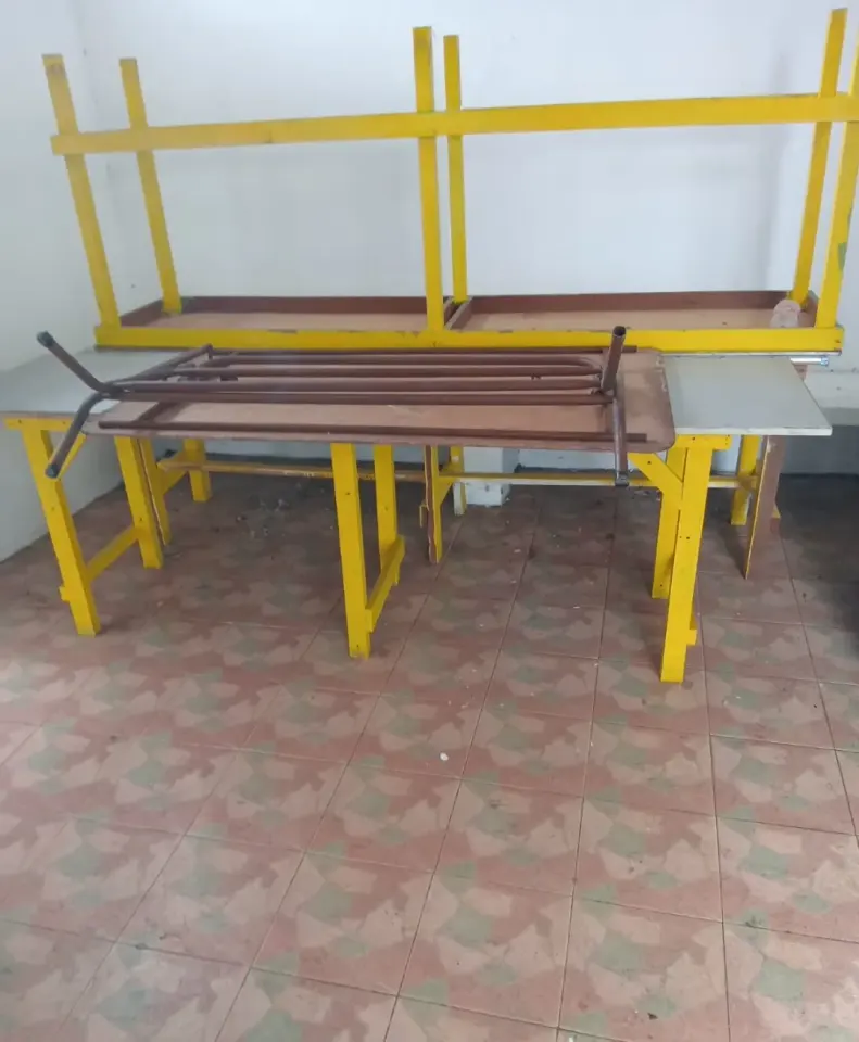 Tab Rouye an bwa ek metal 4pcs - pri par inite