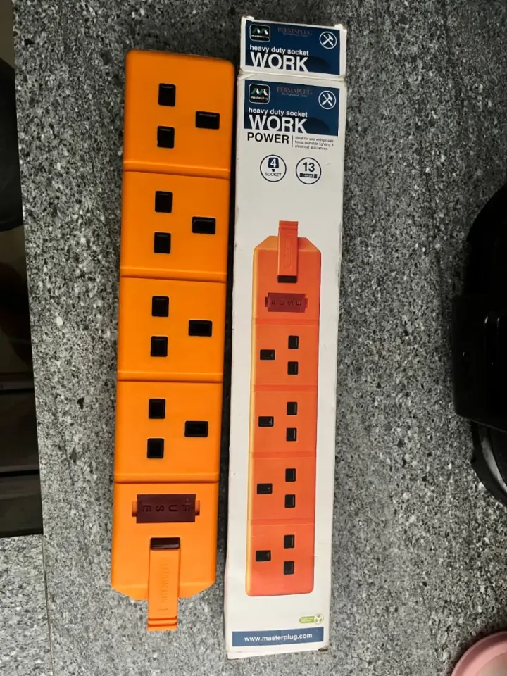 Masterplug Gros Travay 4-Gang Extension Socket