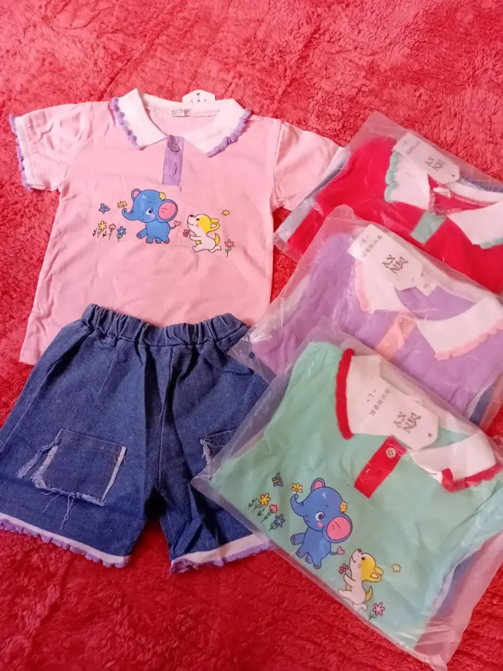 Kids' Polo Shirt & Denim Shorts Set
