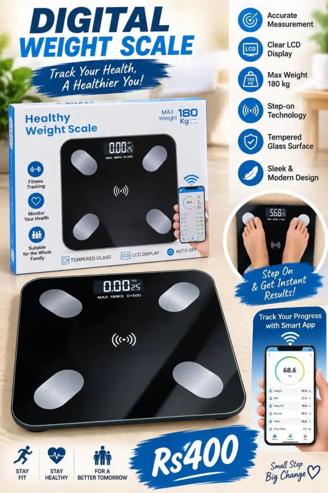 Digital Smart Weight Scale with App Tracking