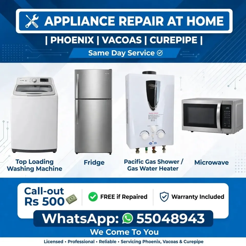 Service de réparation d'appareils électroménagers - Phoenix, Vacoas, Curepipe