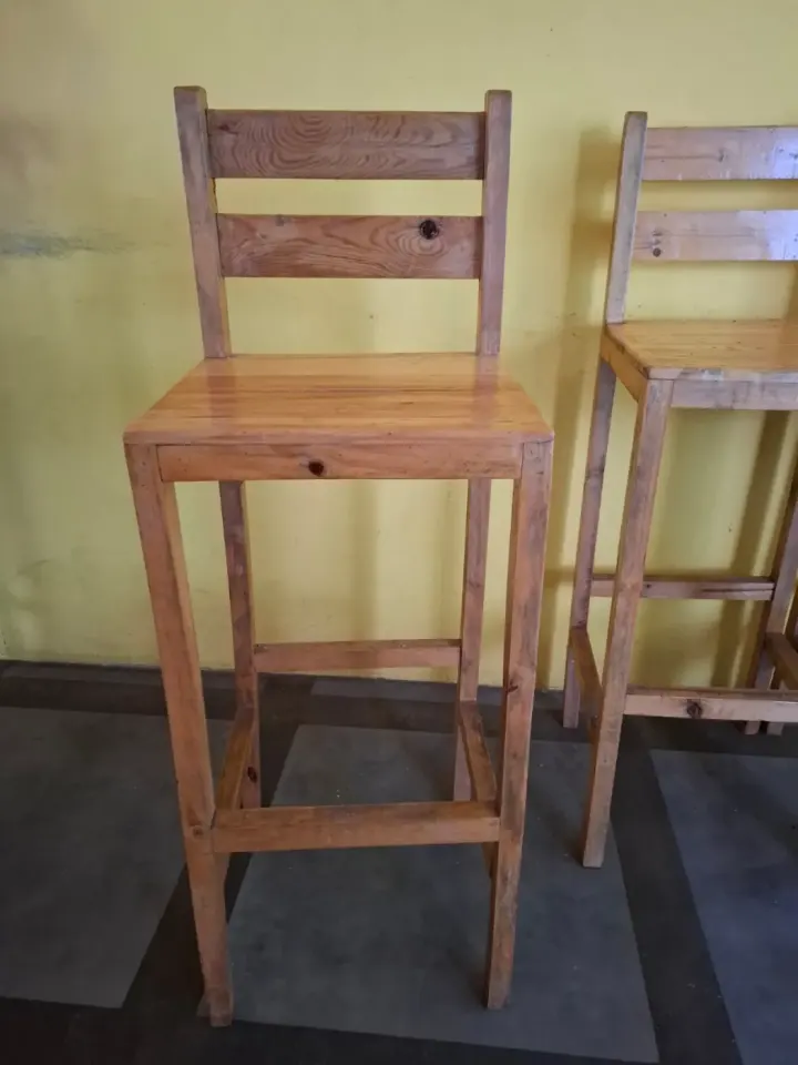 Tabourets de Bar en Bois (Lot de 4)