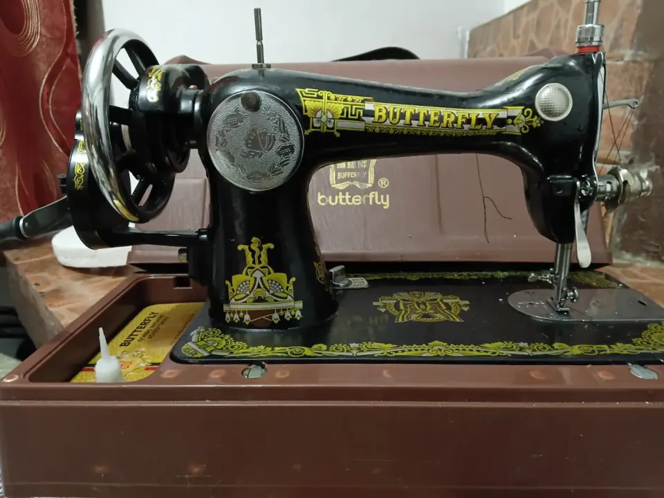 2 Vintage Butterfly Manual Sewing Machine with Case