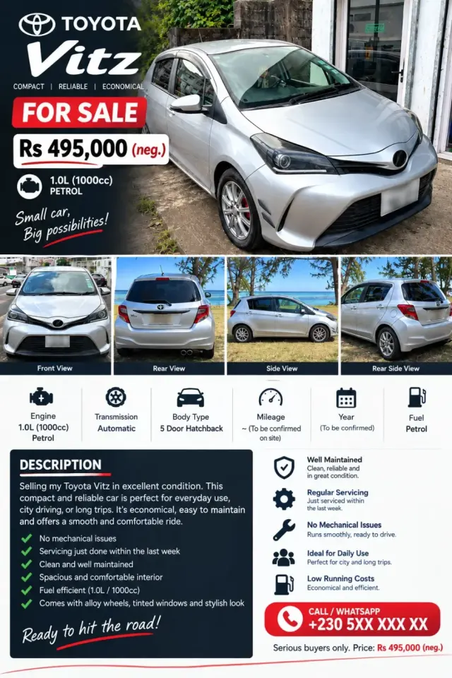 Toyota Vitz 1.0L (1000cc) Esans Otomatik