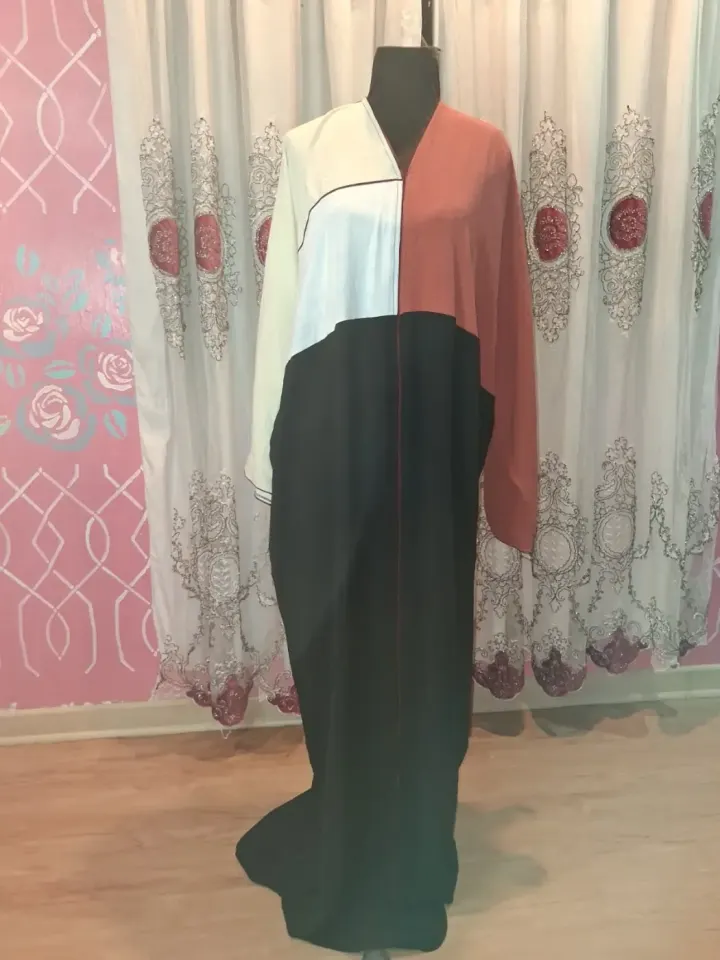 Robe Abaya Tricolore Élégante