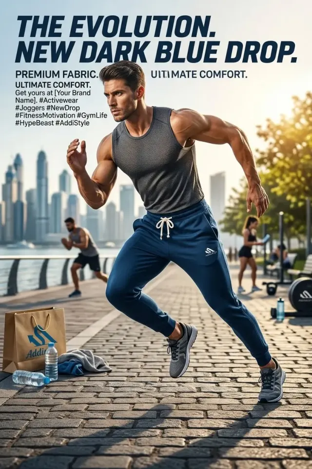 Men's Dark Blue Joggers - Premium Activewear