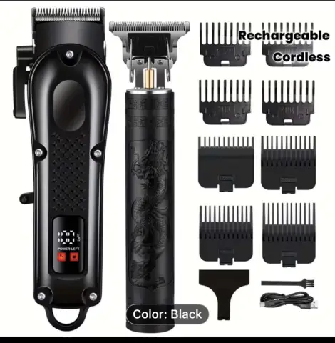 Kit de toilettage WEEME 2 pièces noir : Tondeuse à cheveux électrique + Tondeuse à barbe, USB