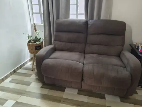 Recliner Sofa 3+2 seater grey fabric