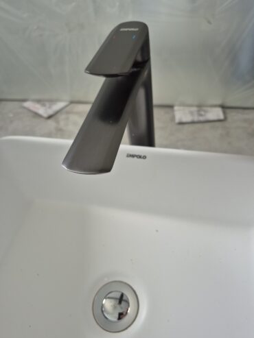Meuble Lavabo Double (2 vasques + 2 robinets inclus) / Double Sink Vanity Unit (2 countertop basins + 2 taps included)