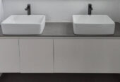 Meuble Lavabo Double (2 vasques + 2 robinets inclus) / Double Sink Vanity Unit (2 countertop basins + 2 taps included)