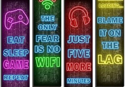 Gaming neon sign with colorful LED lights, perfect for a game room or entertainment space in Mauritius.