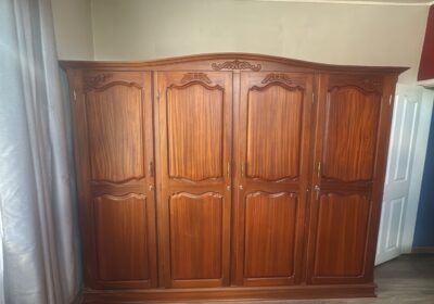 Wooden Wardrobe, Mahogany Finish, Classic Design
