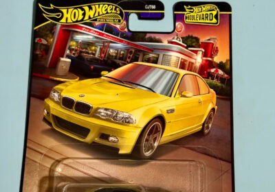 Hot Wheels BMW M3 yellow die-cast toy car for collectors and kids.