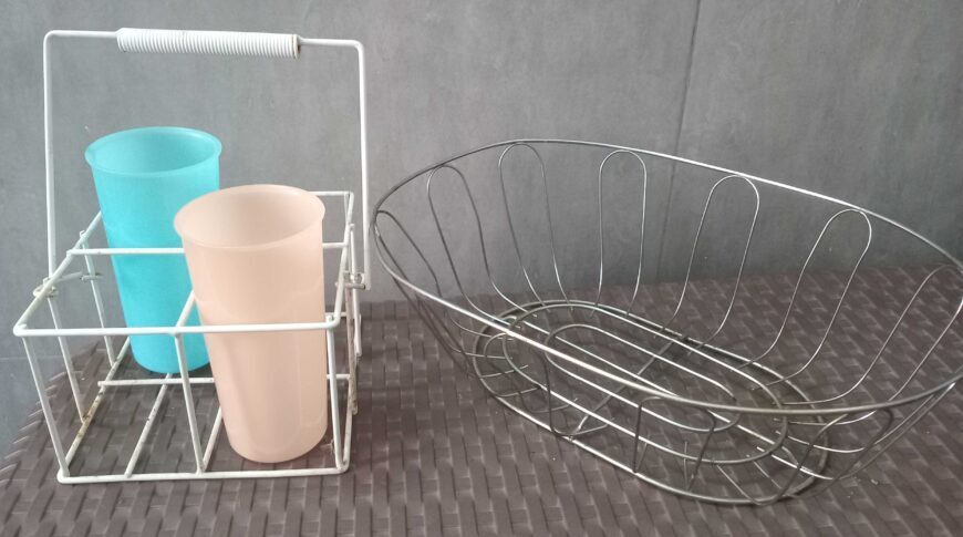 Porte verre + corbeille