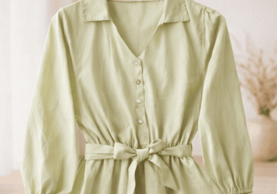 Elegant Pastel Green Peplum Top