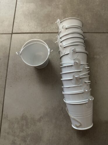 12 pcs White Mini Bucket
