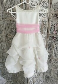 Elegant White and Pink Girl’s Dress