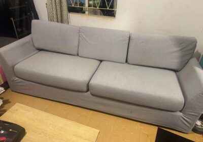 Modern Light Gray Fabric Sofa for Living Room