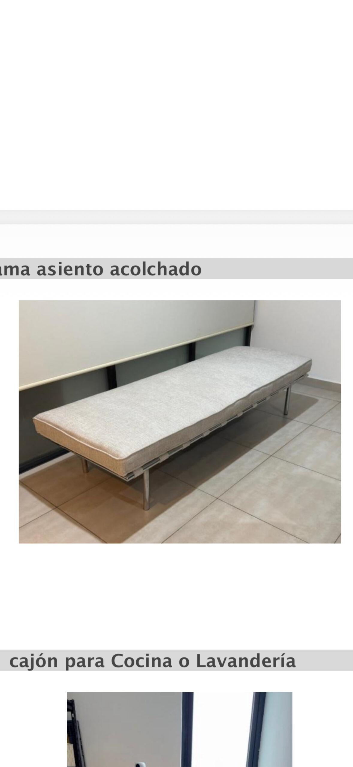 Modern Upholstered Recamier / Bench (200 x 70 cm)