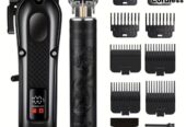 Black colored WEEME 2pcs Grooming Kit Electric Hair Clipper + Beard Trimmer, USB