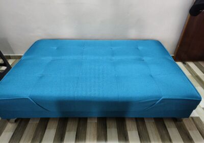 Comfortable Blue Ottoman for Living Room