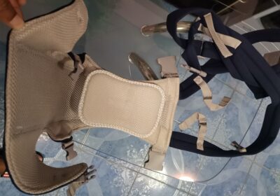 Durable beige car seat with harness for infants and toddlers
