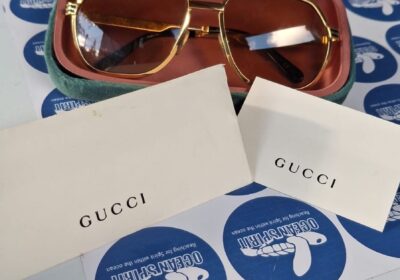 Gucci Gold Frame Sunglasses with Brown Lenses