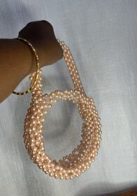 Elegant Pearl Necklace with Gold Bracelet