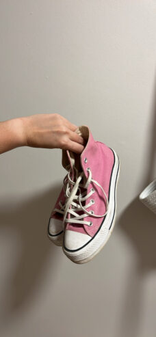 Platform converse pink size 6