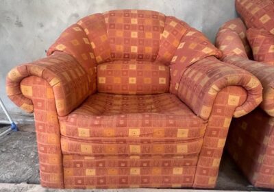 Comfortable Orange Patterned Armchair
