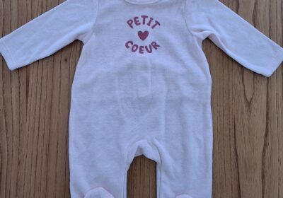 Baby Onesie with Petit Coeur Design